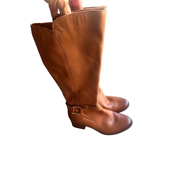 Naturalizer Dane Womens Riding Boots 6.5M Brown Leather Knee High Low Heel - Picture 7 of 10